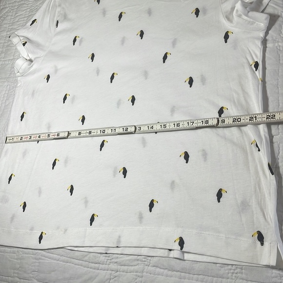 Loft Toucan Print XL white tunic style basic tee Tropical patterned layering top - Picture 7 of 9